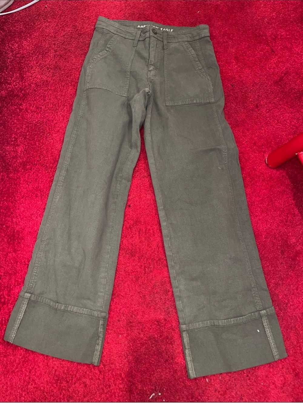 American Eagle Outfitters Olive Stretch Casual Pants